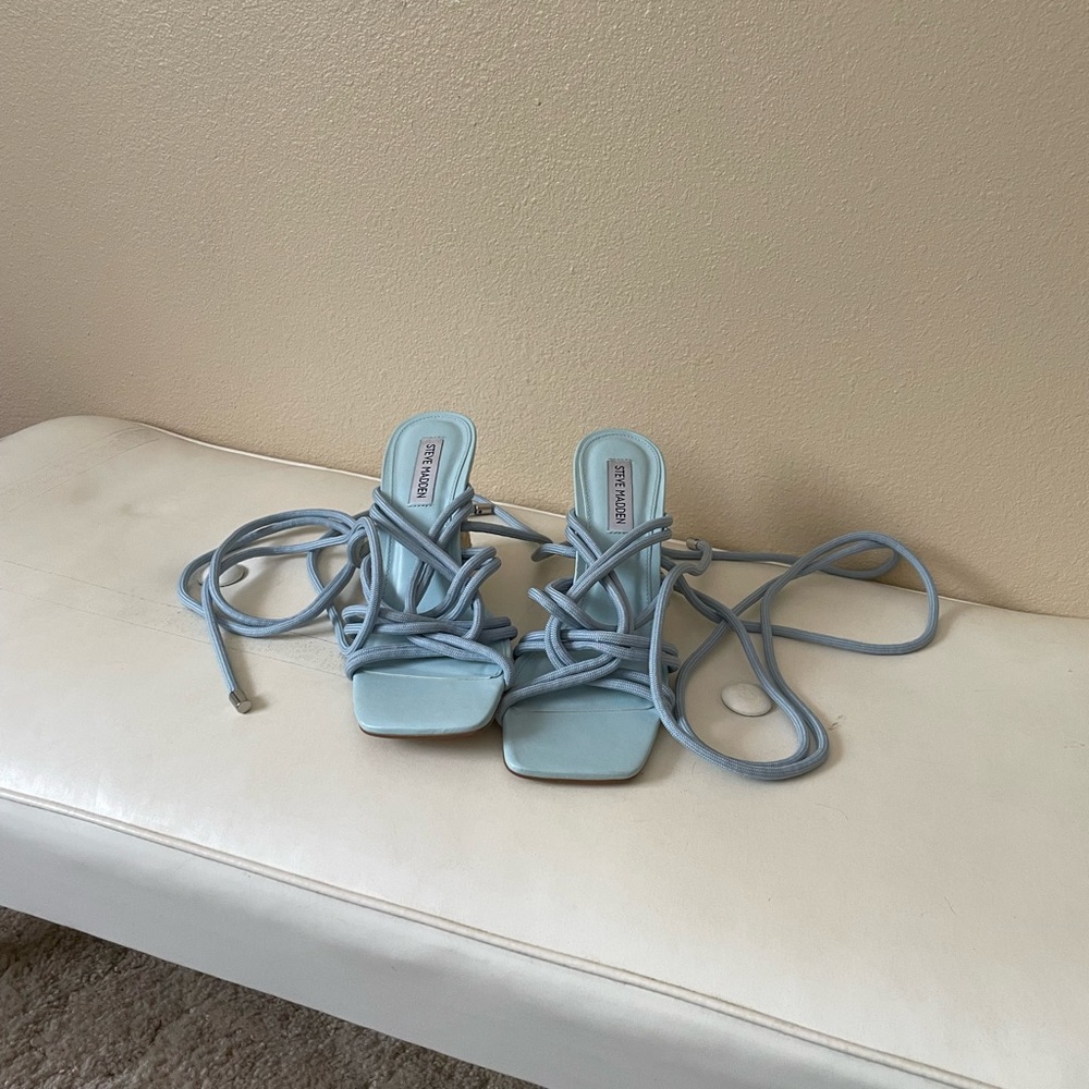 Steve Madden lace up sandals wedges - Picture 2 of 3